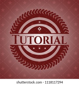 Tutorial red emblem. Retro