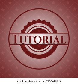 Tutorial red emblem. Retro