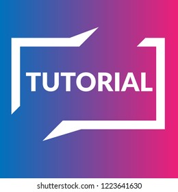 TUTORIAL sign,label. tutorial speech bubble. tutorial  tag sign,banner