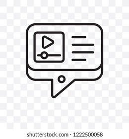 Tutorial vector linear icon isolated on transparent background, Tutorial transparency concept can be used for web and mobile