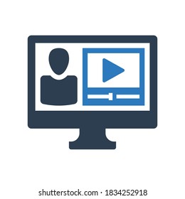 Tutorial video icon - online learning icon