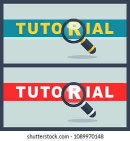 tutorial word with magnifier concept