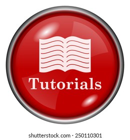 Tutorials icon. Internet button on white background. 