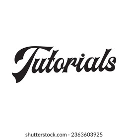 tutorials text on white background.