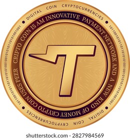 tutorial-tut cryptocurrency drawings on abstract background. 3d illustrations.