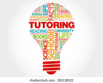 TUTORING bulb word cloud, business concept