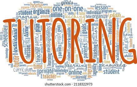 Tutoring conceptual vector illustration word cloud isolated on white background.