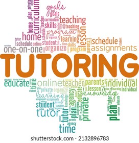 Tutoring conceptual vector illustration word cloud isolated on white background.