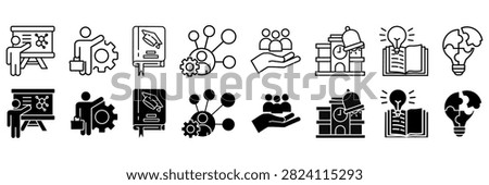Tutoring icon set. learn and approach symbol. Vector illustration