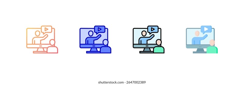 Tutoring Icon set multiple style collection