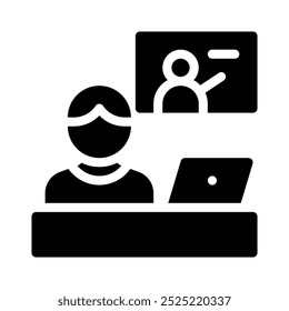 Icono de tutoría con glifo de estilo