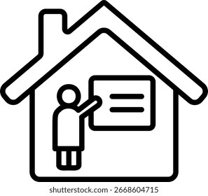 Diseño de Vector de Icono de Línea de Tutoría