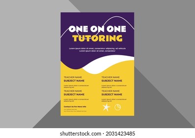 Tutoring Service Promotion Flyer Design. Online Tutoring Service Poster Leaflet Template. A4 Template, Brochure Design, Cover, Flyer, Poster, Print-ready
