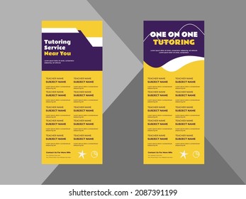 tutoring service promotion roll up banner design. online tutoring service poster leaflet template. cover, roll up banner, poster, print-ready