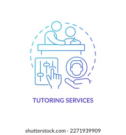 Tutoring services blue gradient concept icon. Mentorship. Supplementary education provider abstract idea thin line illustration. Isolated outline drawing. Myriad Pro-Bold font used