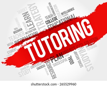 TUTORING word cloud, education concept