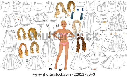 Similar – Image, Stock Photo model girl in dress gold angel