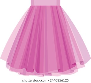 Tutu skirt pink icon isolated on white background. cartoon vector illustration