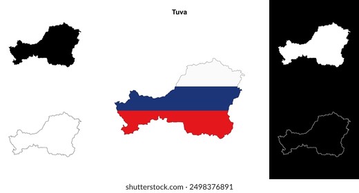 Tuva blank outline map set