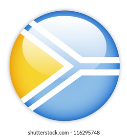 Tuva flag button on white