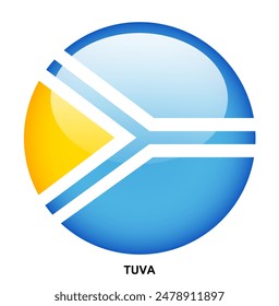 TUVA flag button on white background