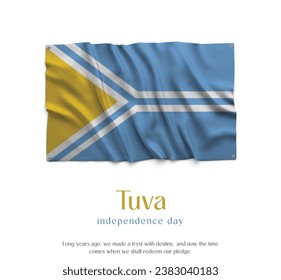 Tuva Flag, Celebrating Independence Day. Abstract waving flag on white background Country Flag.