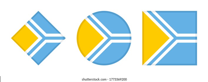 tuva flag icon set, isolated on white background