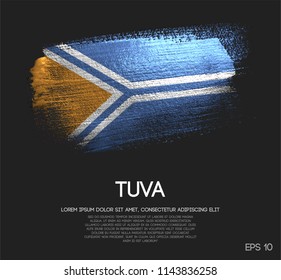 Tuva Flag Made of Glitter Sparkle Brush Paint Vector