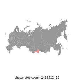 Tuva map, administrative division of Russia. Vector illustration.