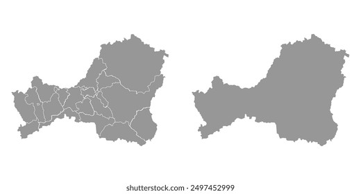 Tuva map, administrative division of Russia. Vector illustration.