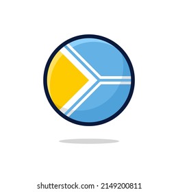 Tuva Republic Flag Icon.Tuva Republic Flag flat style isolated on a white background - stock vector.