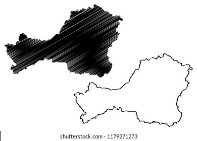 Tuva (Russia, Subjects of the Russian Federation, Republics of Russia) map vector illustration, scribble sketch Tyva Republic map