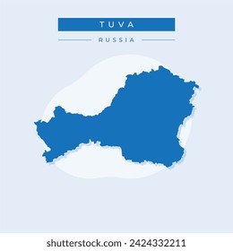 Tuva (Russia, Subjects of the Russian Federation, Republics of Russia) map vector illustration, scribble sketch Tyva Republic map