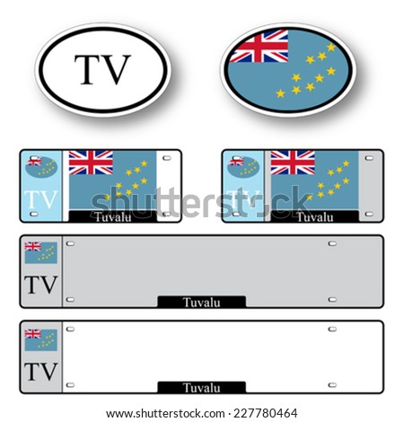 tuvalu auto set against white background, abstract vector art illustration, image contains transparency
