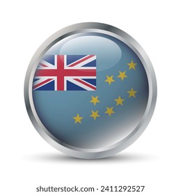 Tuvalu Flag 3D Badge Illustration