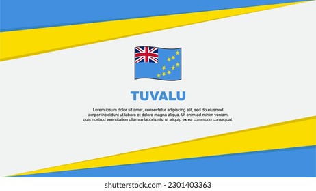 Plantilla de diseño de fondo de resumen de la bandera de Tuvalu. Ilustración de vectores de caricaturas del Día de la Independencia de Tuvalu. Diseño de Tuvalu