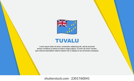 Tuvalu Flag Abstrakte Hintergrunddesign-Vorlage. Tuvalu Independence Day Banner Cartoon Vektorgrafik. Tuvalu-Flagge