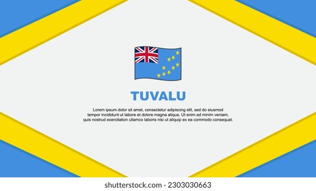 Tuvalu Flag Abstract Background Design Template. Tuvalu Independence Day Banner Cartoon Vector Illustration. Tuvalu Template