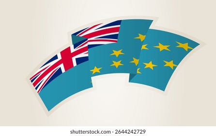 Bandeira de Tuvalu em forma de fita abstrata, símbolo nacional do Tuvalu. Este vetor é ideal para uso em eventos nacionais, Dia da Independência, competições desportivas internacionais.