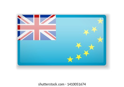 Tuvalu flag bright square icon. Vector Illustration