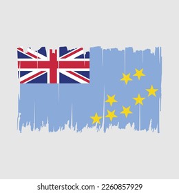 Tuvalu Flag Brush Schlaganke Vektorgrafik
