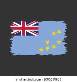 Tuvalu Flag with Brush Style