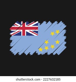 Tuvalu Flag Brush Vector Illustration