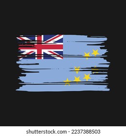 Tuvalu Flag Brush Vector Illustration
