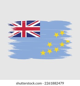Ilustración del vector de pincel de bandera de Tuvalu