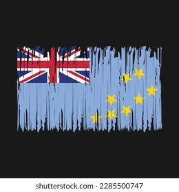 Tuvalu Flag Brush Vector Illustration