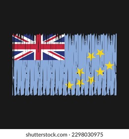 Ilustración del vector de pincel de bandera de Tuvalu