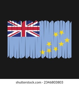 Tuvalu Flag Brush Vector Illustration