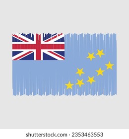Tuvalu Flag Brush Vector Illustration