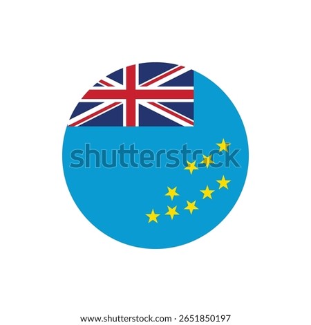 Tuvalu Flag Button. Round Tuvalu flag icon. Tuvalu flag badge Vector for independence day celebration Png on transparent background.